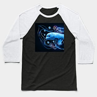 Neon Whale Baseball T-Shirt